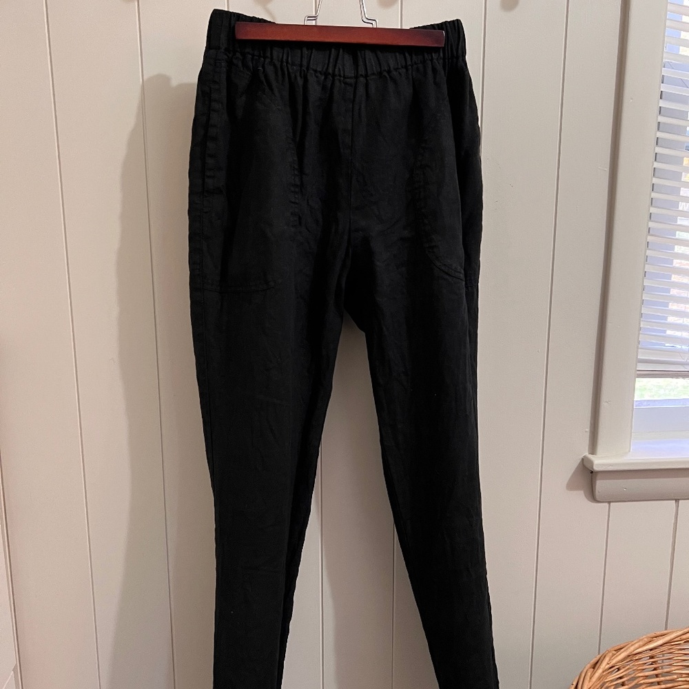 Not Perfect Linen Genova pants - Deepest Black